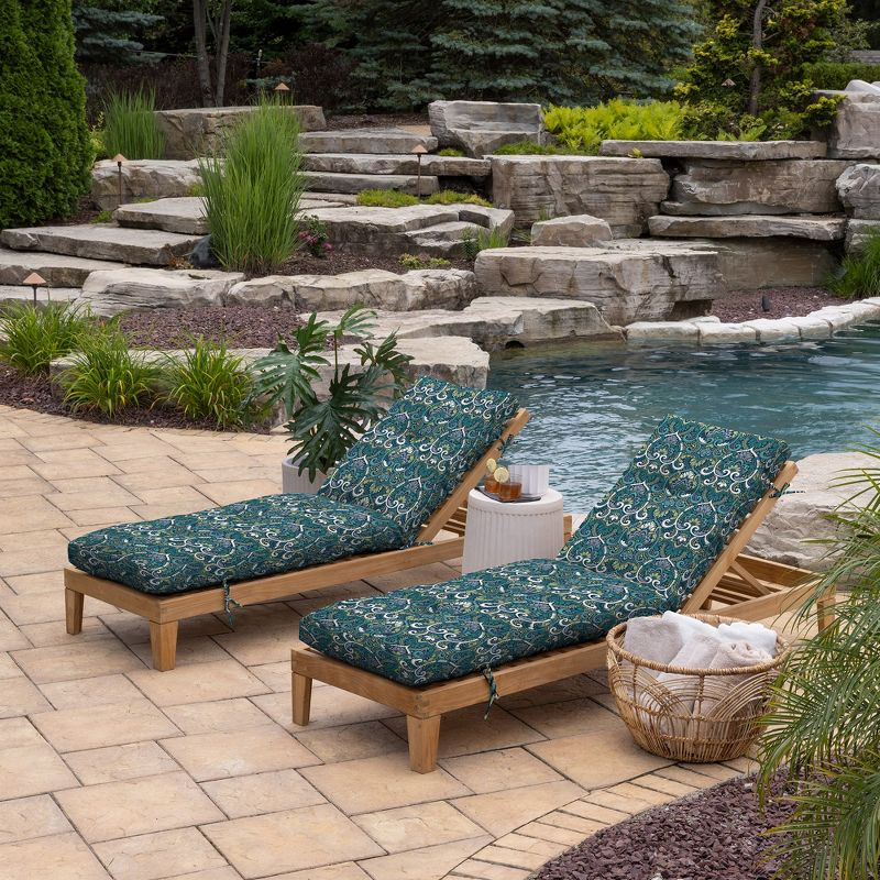 ARDEN Outdoor Plush Modern Tufted Chaise Cushion, 76 x 22, Water Repellent, Fade Resistant, Tufted Cushion for Chaise Lounger 76 x 22
