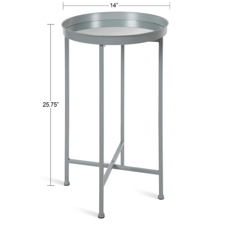 Kate and Laurel Celia Round Metal Tea Table, 14x14x25.75, Gray