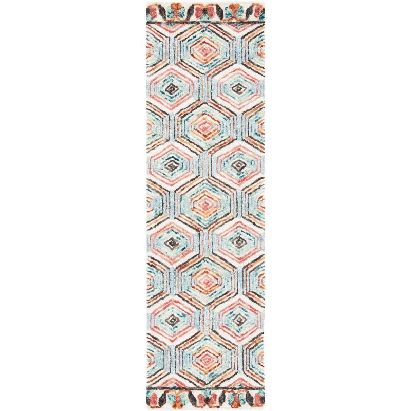 Trace TRC522 Hand Tufted Runner Rug - Ivory/Light Blue - 2'3"x12' - Safavieh.
