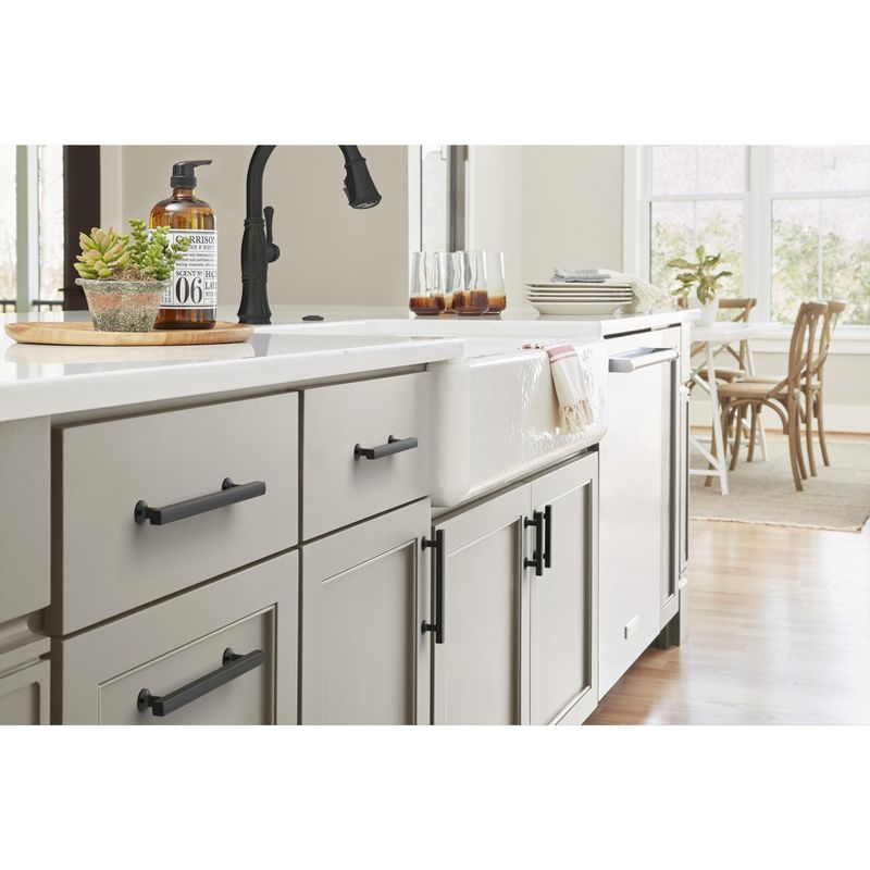 Amerock Everett 5-1/16 inch (128mm) Center-to-Center Matte Black Cabinet Pull