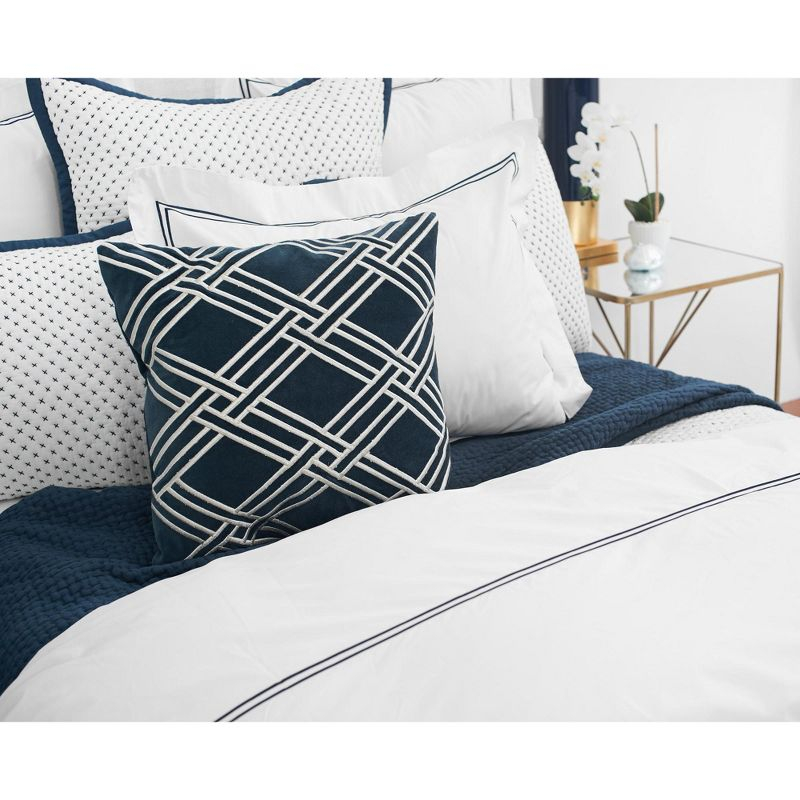 EY Essentials Mavis Ink Embroidered Throw Pillow