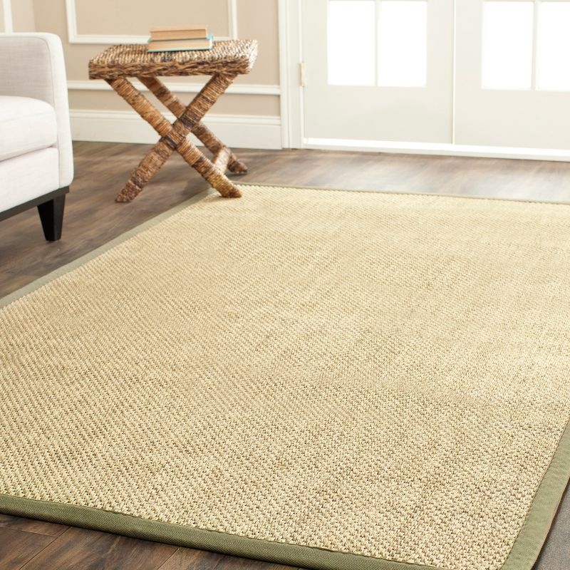Natural Fiber NF443 Power Loomed Area Rug - Natural/Green - 8'9"x11'9" - Safavieh.