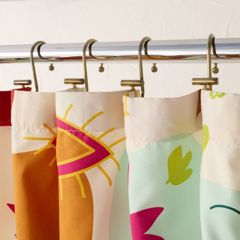 13pc Collage Shower Curtain Bundle with Hooks - Opalhouse™ designed with Jungalow™: Abstract Pattern, Machine Washable, Twill Fabric