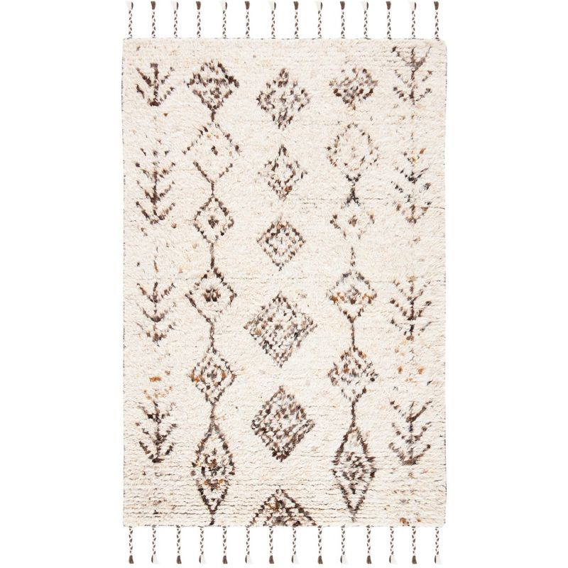 Kenya KNY115 Handmade Indoor Area Rug - Ivory/Brown - 6'x9' - Safavieh