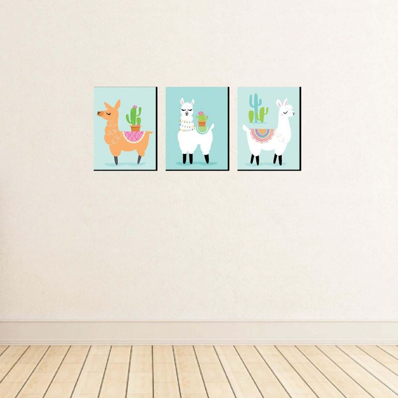 Big Dot of Happiness Whole Llama Fun - Nursery Wall Art, Kids Room Decor and Llama Fiesta Home Decor - Gift Ideas - 7.5 x 10 inches - Set of 3 Prints