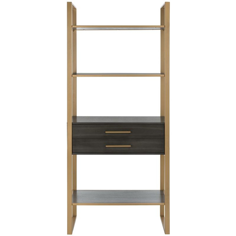 Skylar 4 Tier 1 Drawer Etagere - Gold / Grey - Safavieh