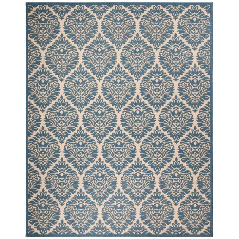 Beach House BHS135 Power Loomed Indoor/Outdoor Area Rug - Cream/Blue - 8'x10' - Safavieh
