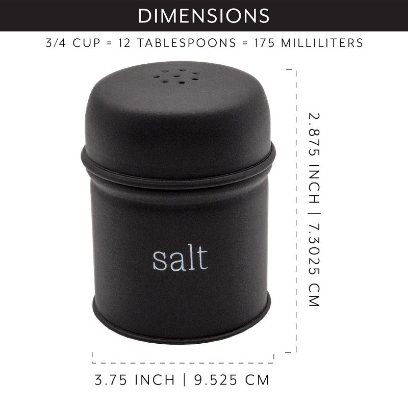 AuldHome Design Black Salt and Pepper Shaker Set; Modern Farmhouse Retro Style Shaker Set