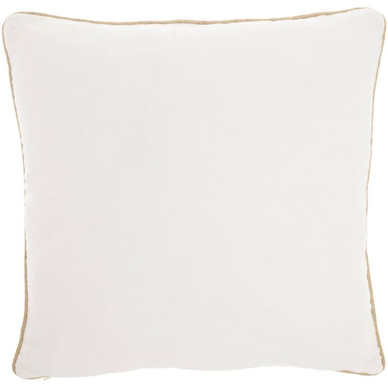 Mina Victory 18"x18" Sofia Beaded Pleated Velvet Square Throw Pillow Ivory/Gold: Bohemian Stripe, Removable Cover, Indoor Use
