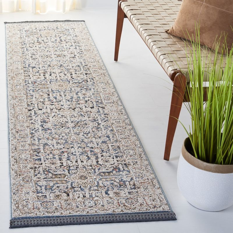 Vivaldi VIV546 Power Loomed Runner Rug - Blue/Ivory - 2'2"x8' - Safavieh.