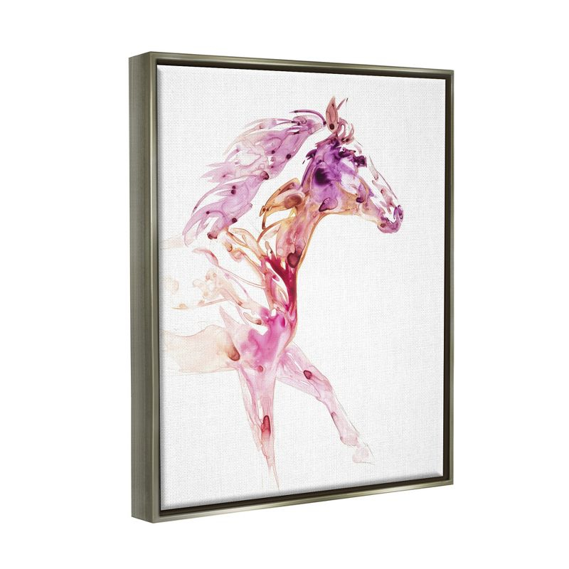 Stupell Industries Abstract Pink Horse GallopingFloater Canvas Wall Art, 17 x 21