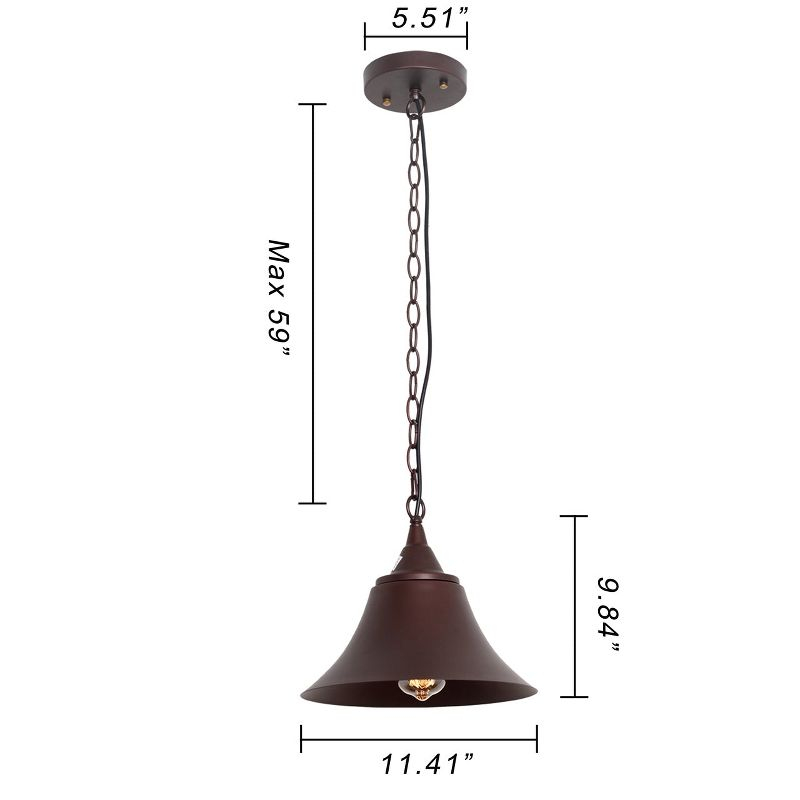 Chloe Lighting Cuddie Industrial 1 Light Oil Rubbed Bronze Ceiling Pendant 11" Wide