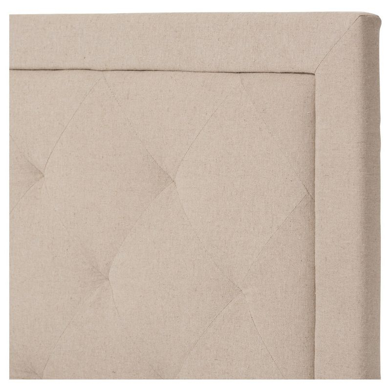Twin Paris Modern And Contemporary Linen Upholstered Tufting Platform Bed Beige - Baxton Studio: Rubberwood, No Box Spring Needed