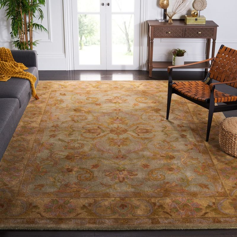 Heritage HG811 Hand Tufted Area Rug - Green/Gold - 6'x6' - Safavieh.