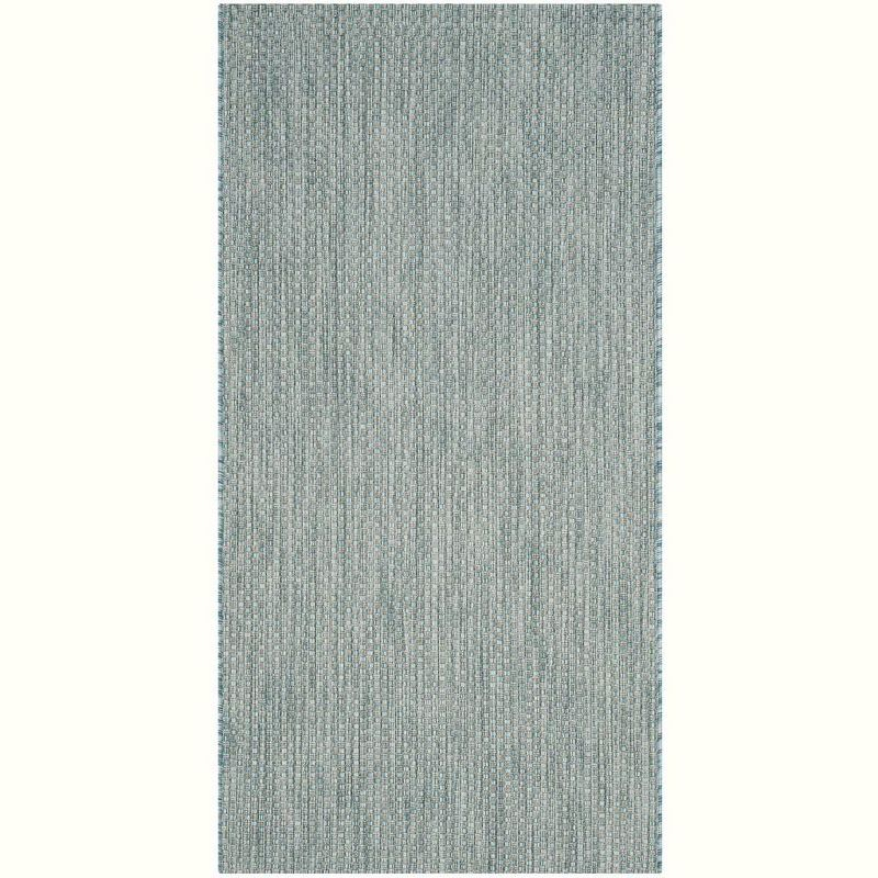 Courtyard CY8521 Power Loomed Indoor/Outdoor Accent Rug - Aqua/Grey - 2'7"x5' - Safavieh.