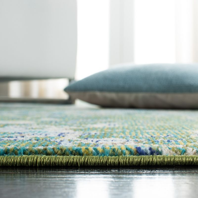 Madison MAD425 Power Loomed Indoor Area Rug - Green/Turquoise - 6'7"x6'7" - Safavieh