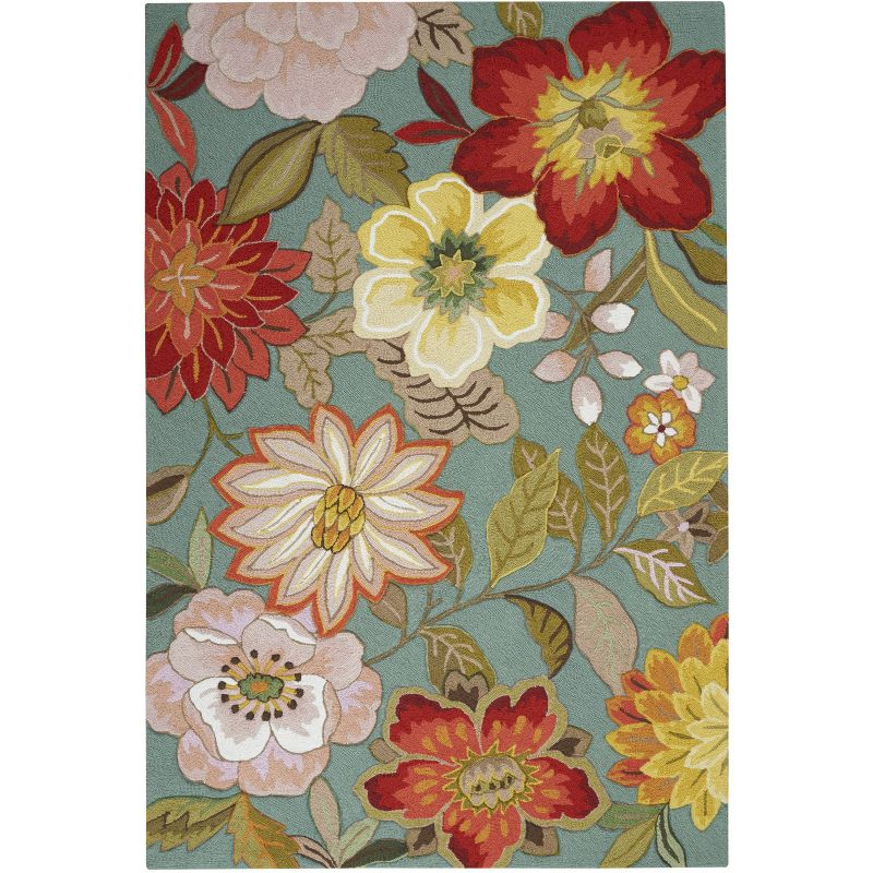 Nourison Fantasy FA18 Aqua Area Rug 5' x 7'6"