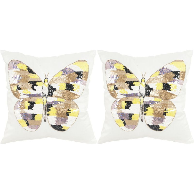 Safavieh Embroidered Feather Throw Pillow (Set of 2)