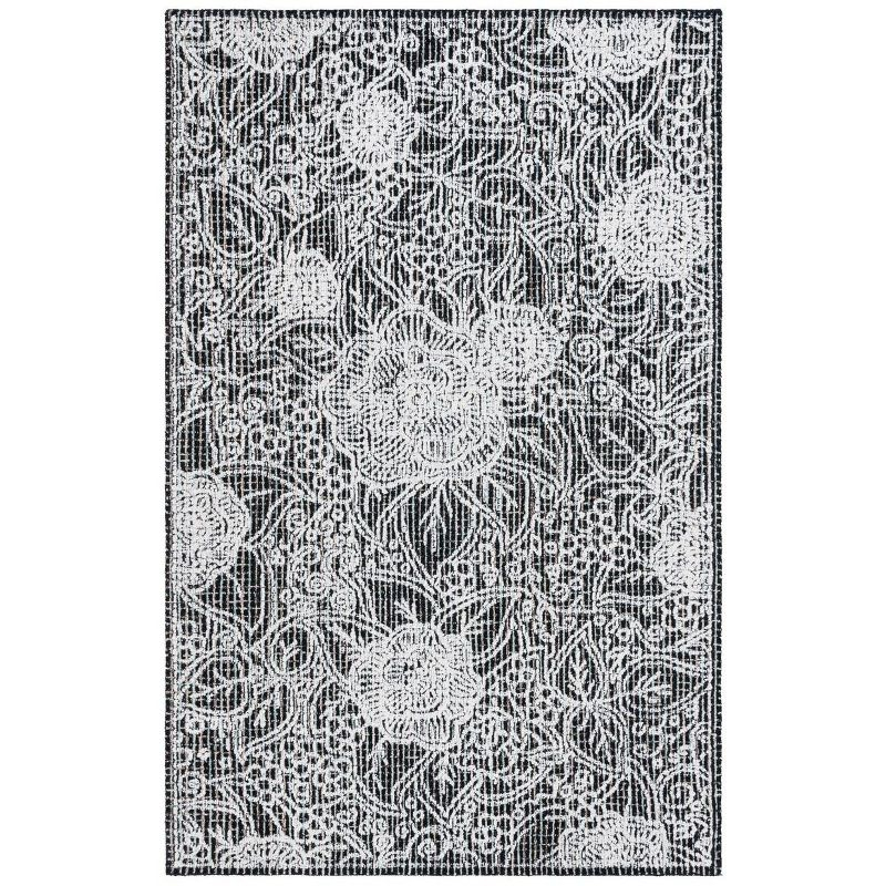 Ebony EBN114 Hand Tufted Area Rug - Black/Ivory - 6'x9' - Safavieh.