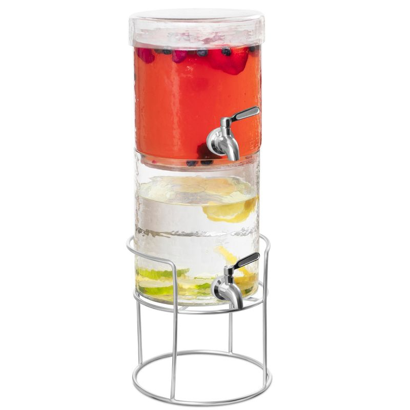 BirdRock Home 2 Gallon Stacking Beverage Dispenser with Stand and Lid - Stainless Steel