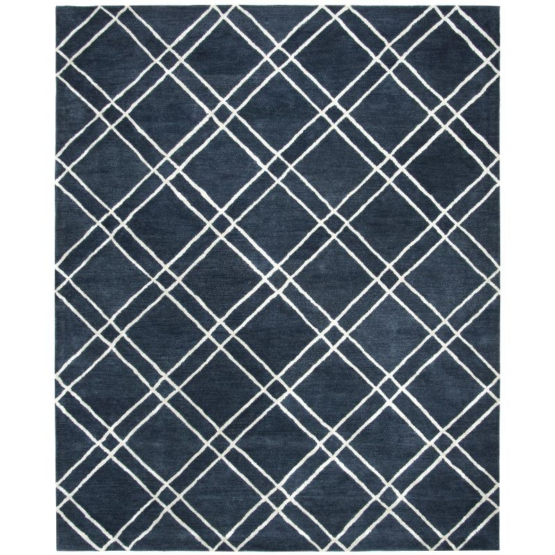 Himalaya HIM901 Handmade Area Rug - 9'x12' - Navy/Silver - Safavieh