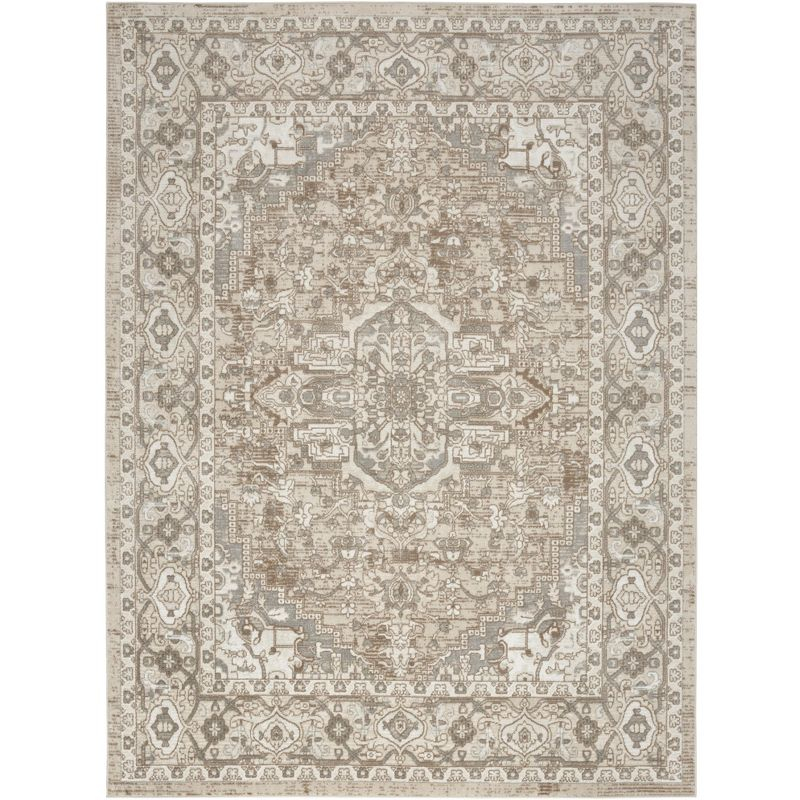 Nourison Concerto Center Medallion Indoor Rug Beige 7'10"x9'10"