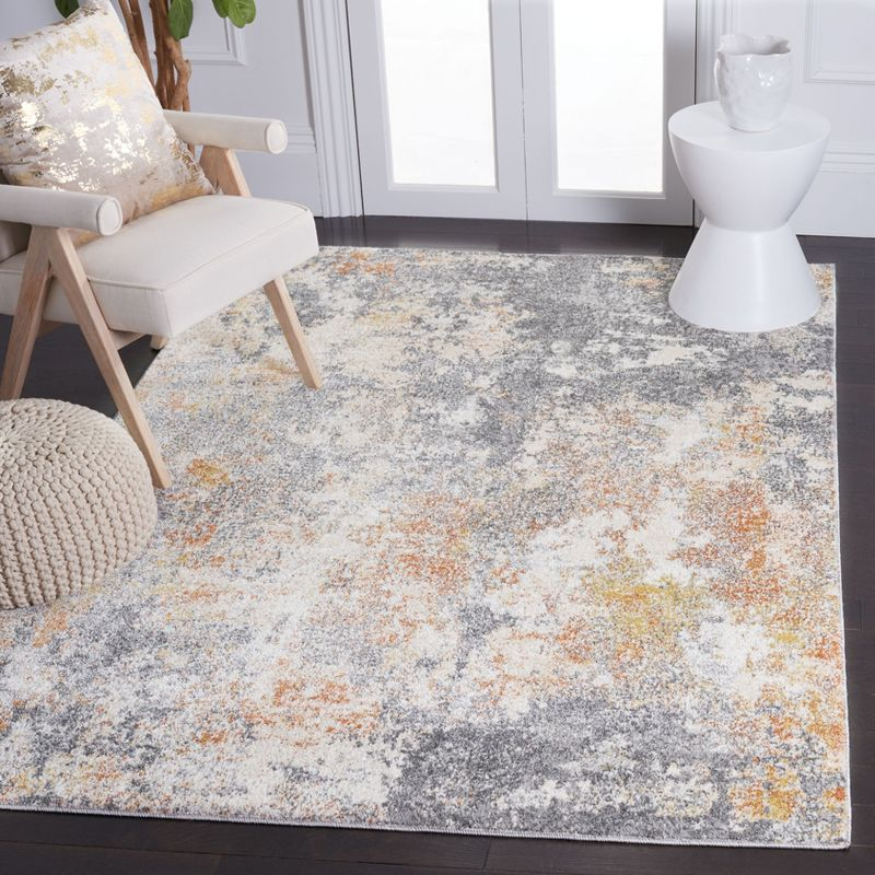 Aston ASN710 Power Loomed Area Rug - Grey/Gold - 8'9"x11'9" - Safavieh.