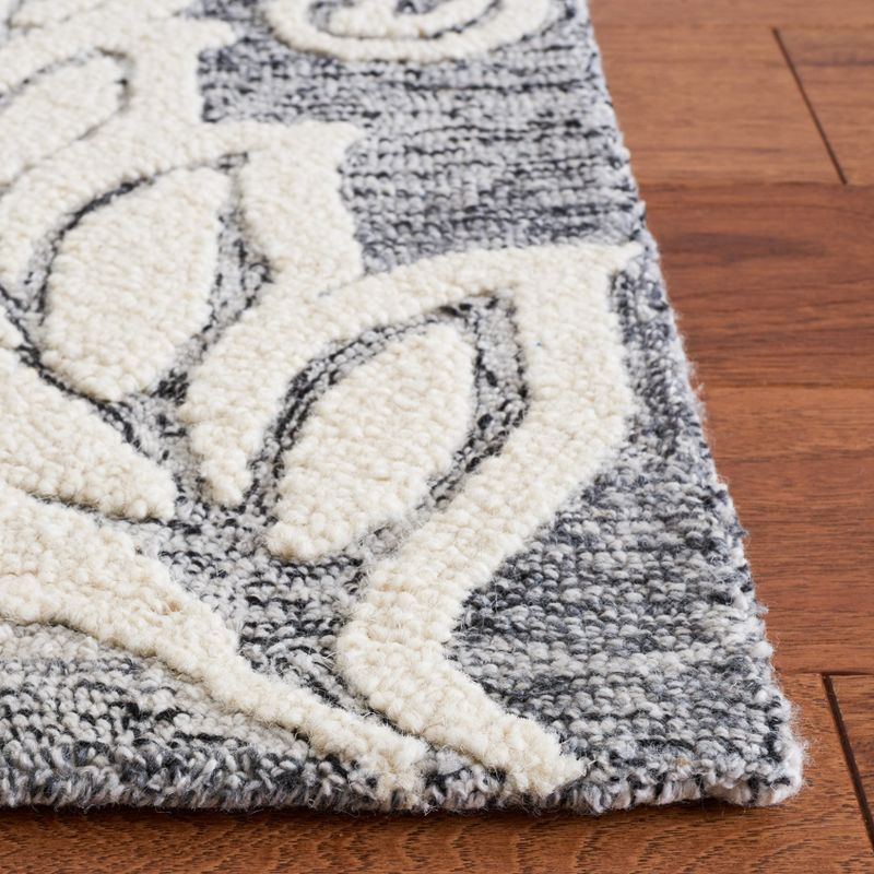 Jardin JAR731 Hand Tufted Area Rug - Black/Ivory - 4'x6' - Safavieh.