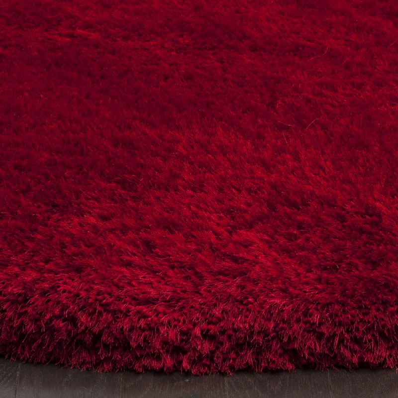 Luxe Shag SGX160 Hand Tufted Indoor Area Rug - Red - 8' Round - Safavieh