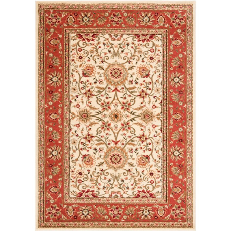 Lyndhurst LNH212 Power Loomed Area Rug - Ivory/Rust - 4'x6' - Safavieh
