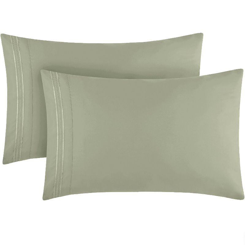 Mellanni Brushed Microfiber Pillowcase Set of 2, King, Spa Mint
