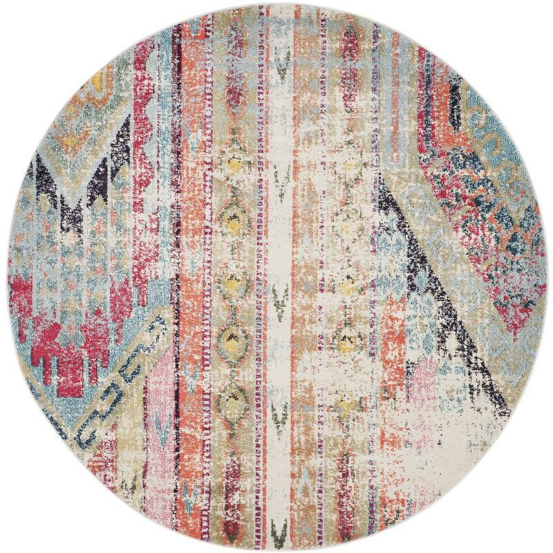 Monaco MNC222 Power Loomed Indoor Area Rug - Multi - 9' Round - Safavieh