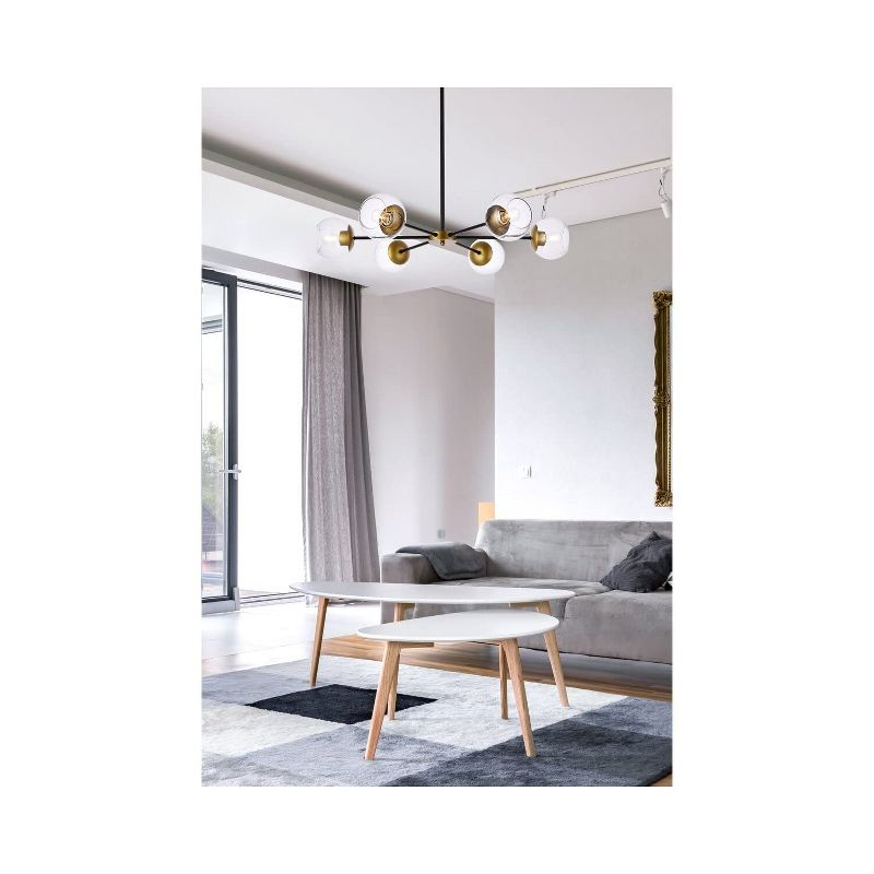 Elegant Lighting Briggs 36 inch pendant in black and brass with clear shade