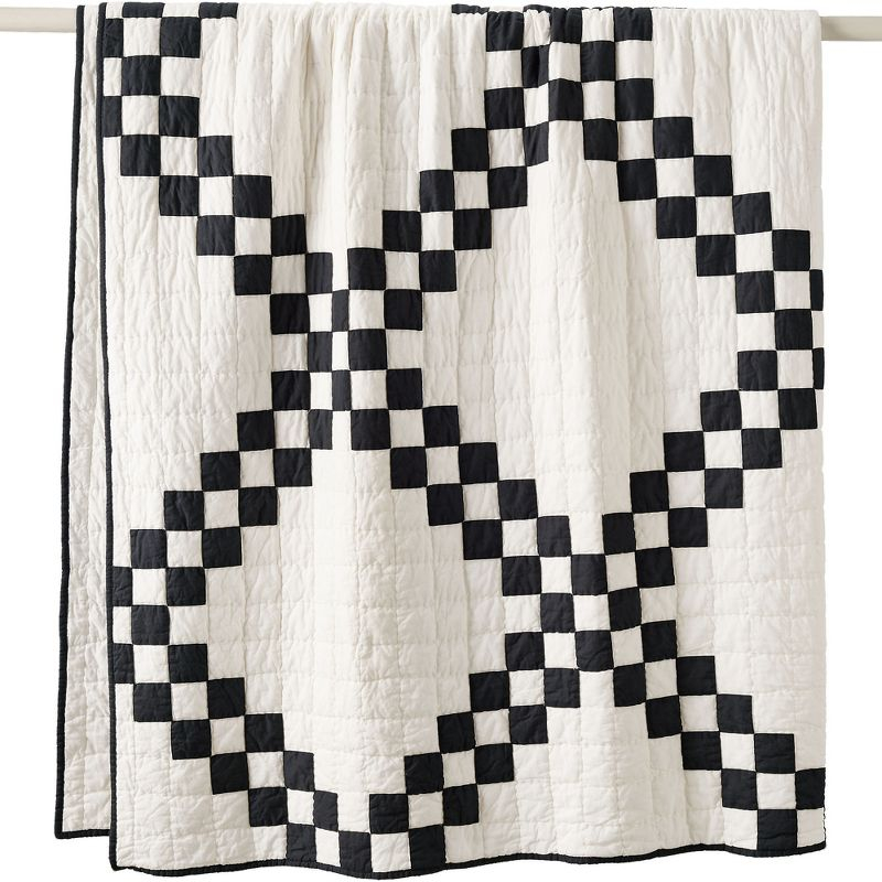 Lands' End Irish Chain Quilt - Full - Black Slate Irish Chain