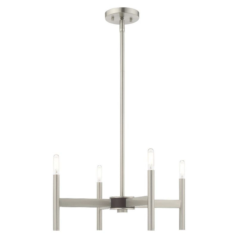 Livex Lighting Copenhagen 4 - Light Chandelier in  Brushed Nickel