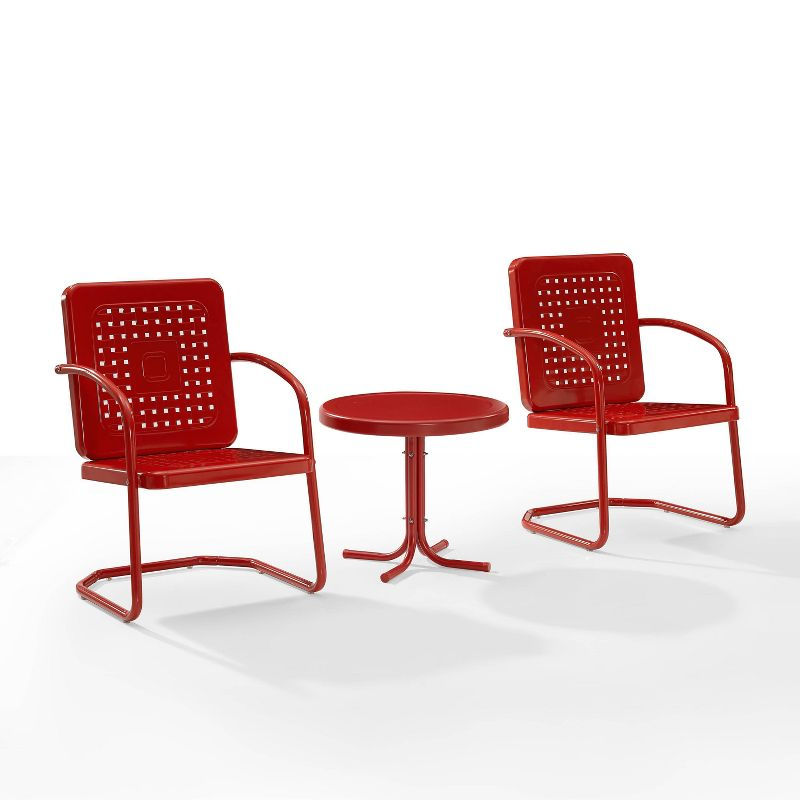 Crosley 3pc Bates Outdoor Patio Chair Set Red