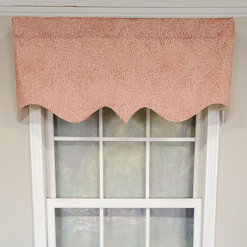 RLF Home Luxurious Modern Design Classic Miramar Regal Style Window Valance 50" x 17" Coral