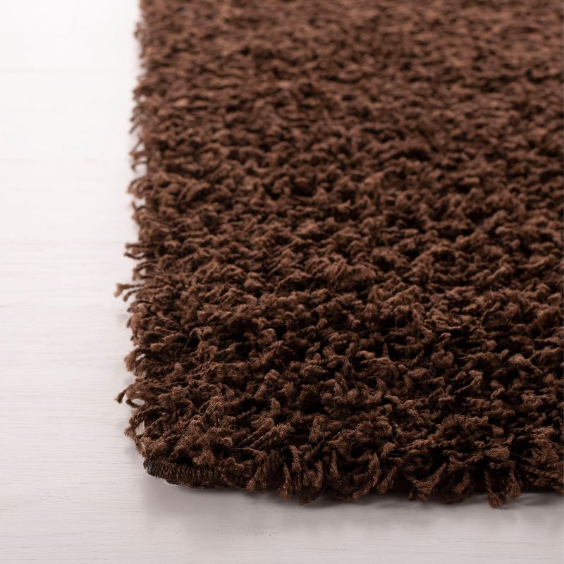 Athens Shag SGA119 Power Loomed Indoor Area Rug - Brown - 5'1"x7'6" - Safavieh