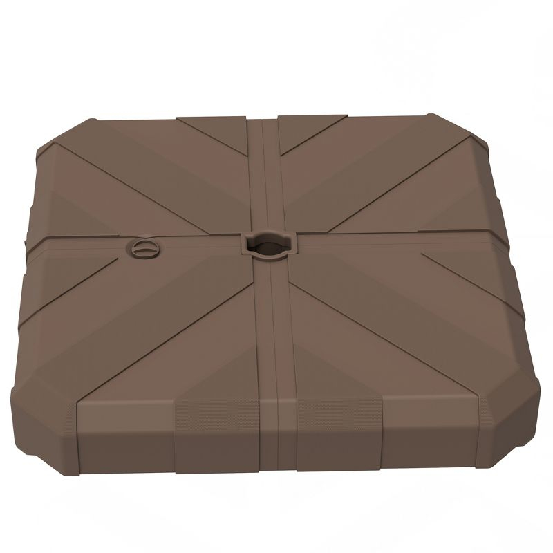 Outsunny Cantilever Offset Umbrella Base, Heavy Duty Outdoor Umbrella Stand Base, Stand/Water Filled Patio Umbrella Base for Garden Poolside, Brown