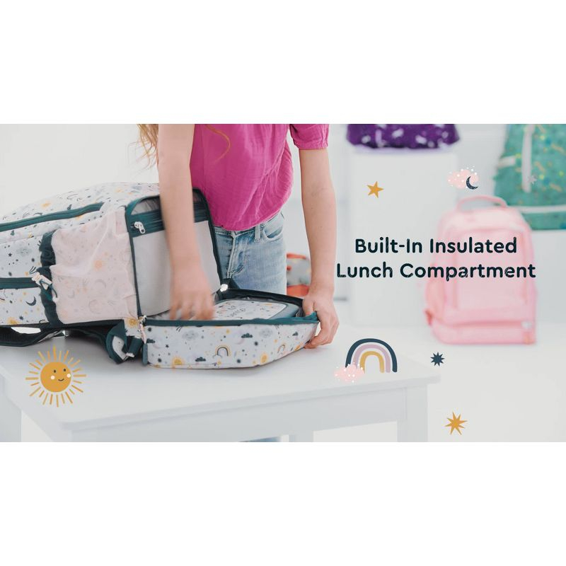 Bentgo Kids' 14.25" School Backpack - Rainbows and Butterflies