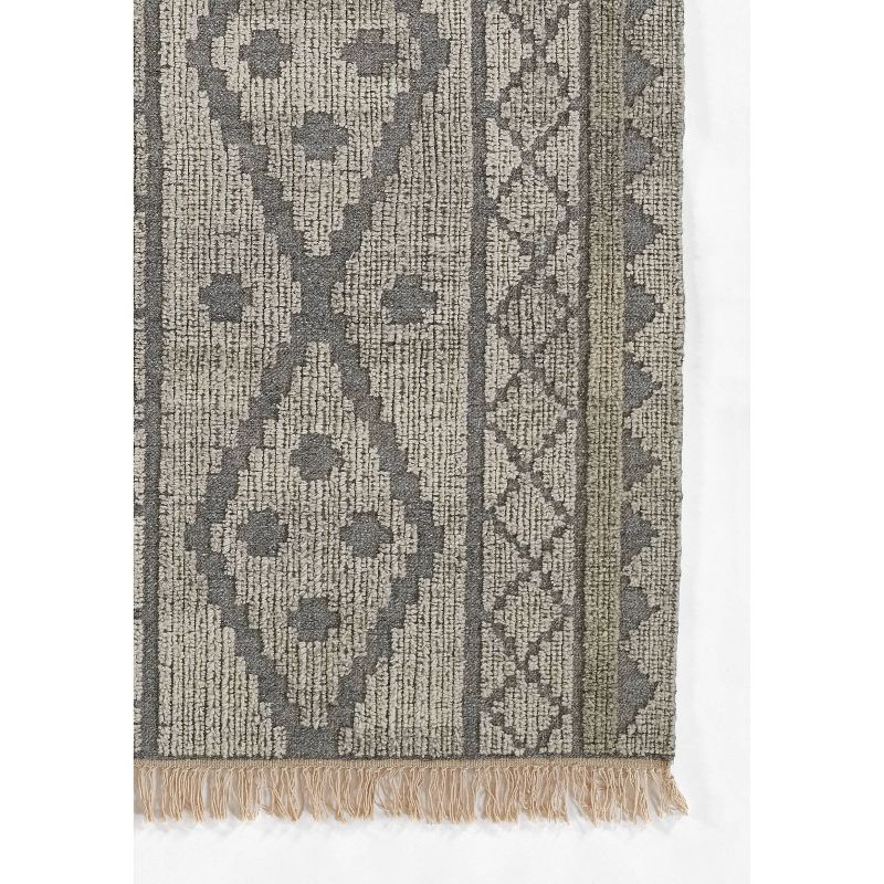 2'x3' Bristol Accent Rug Gray - Momeni: Handmade Geometric Wool & Cotton, Low Pile, Traditional Indoor Decor