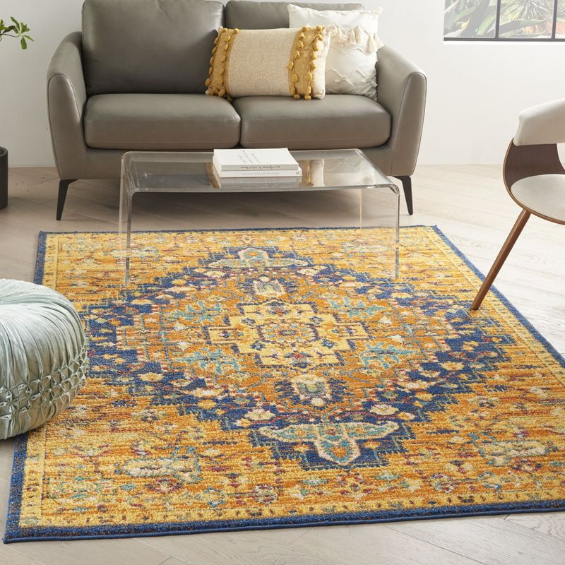 Nourison Allur Bohemian Indoor Rug Orange Multicolor 5'3" x 7'3"