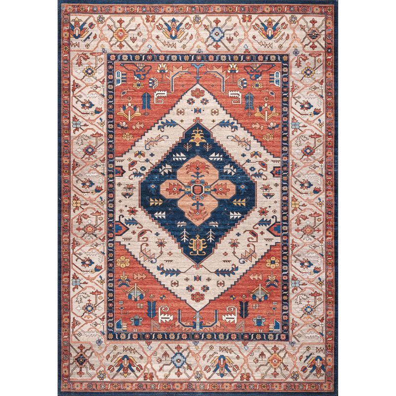 Nuloom Carolyn Pet Friendly Machine Washable Motif Area Rug, 3' x 5', Rust