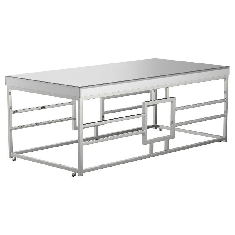 Dafina Rectangular Coffee Table with Mirrored Top Chrome - Coaster