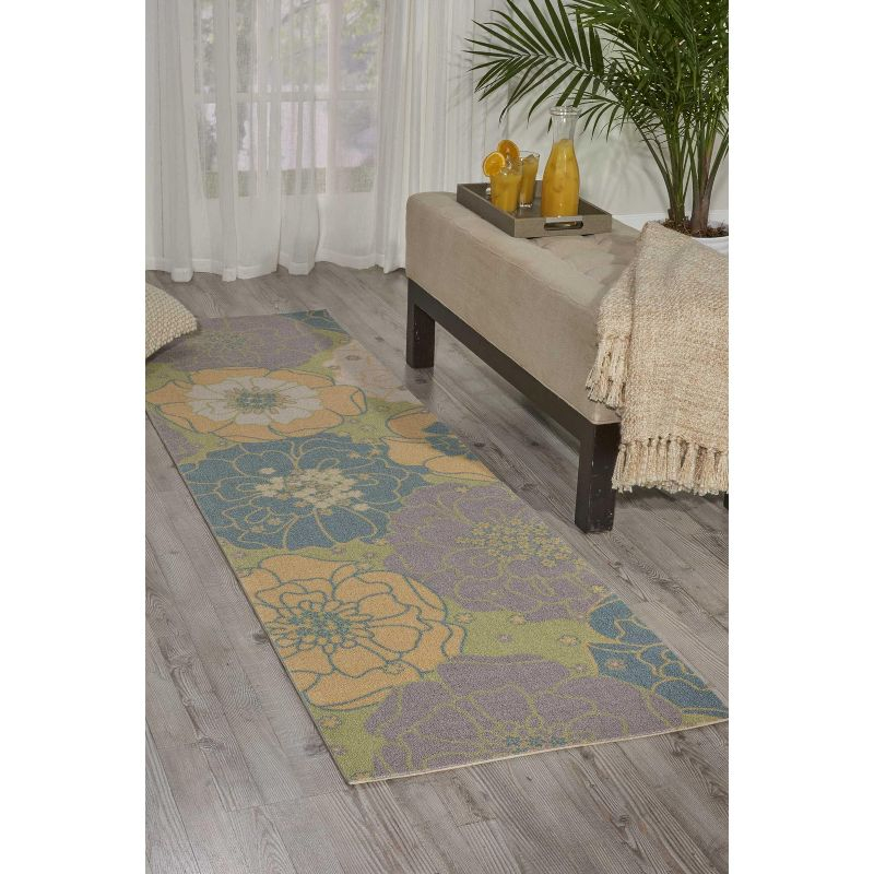 Nourison Home & Garden Green Indoor/Outdoor Area Rug RS021 2'3" x 8'