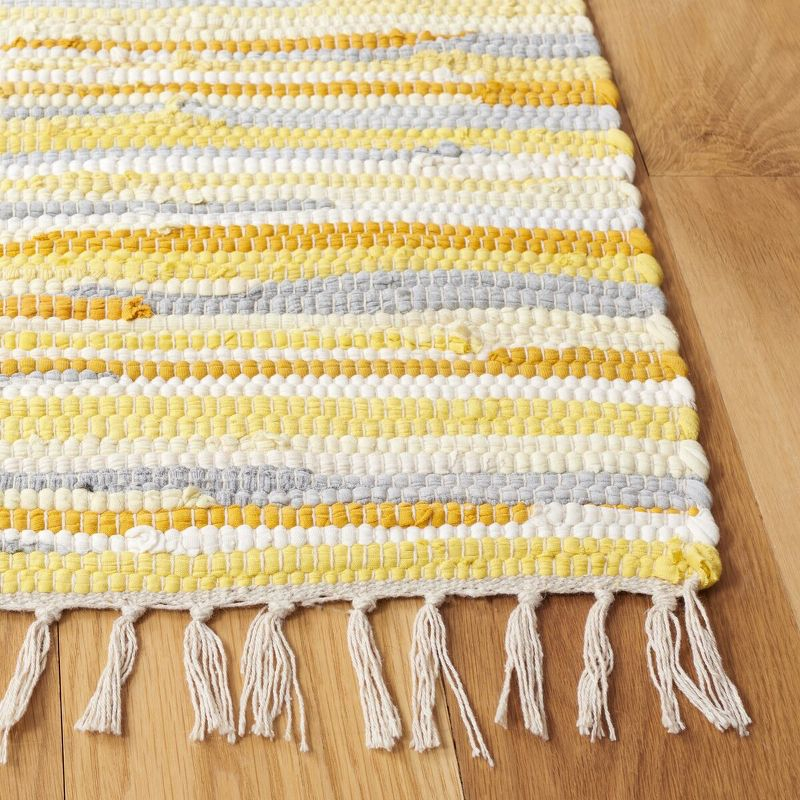 Rag Rug RAR129 Hand Woven Indoor Runner Rug - Gold/Multi - 2'3"x6' - Safavieh.