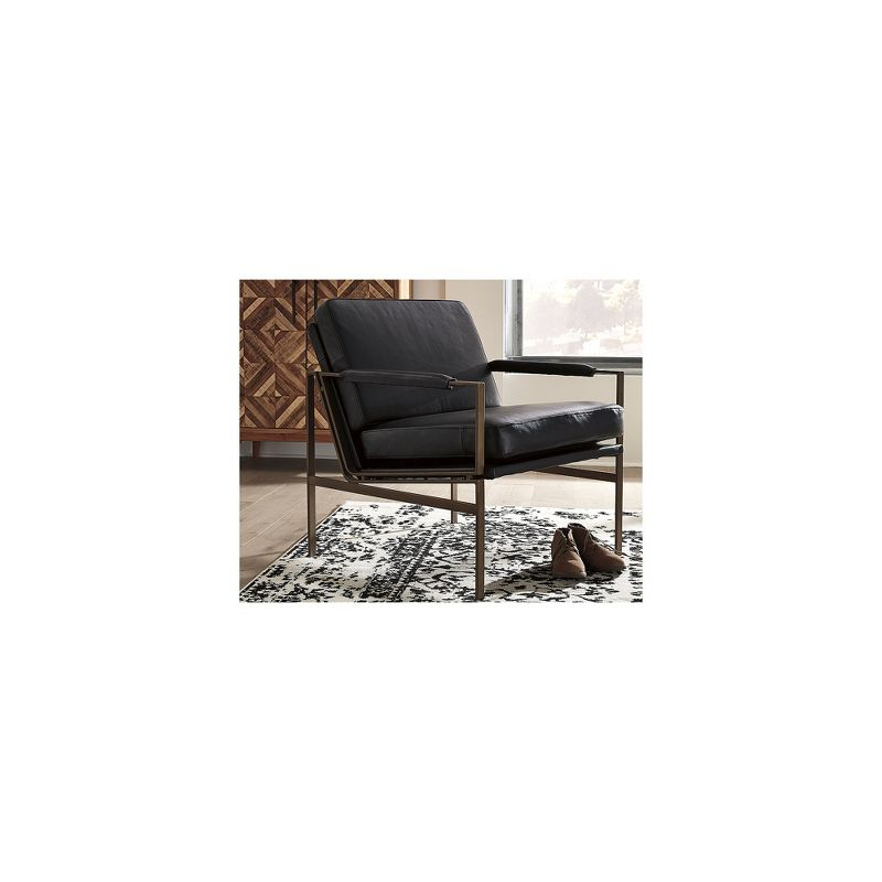 Signature Design by Ashley Contemporary Puckman Accent Chair  Black
