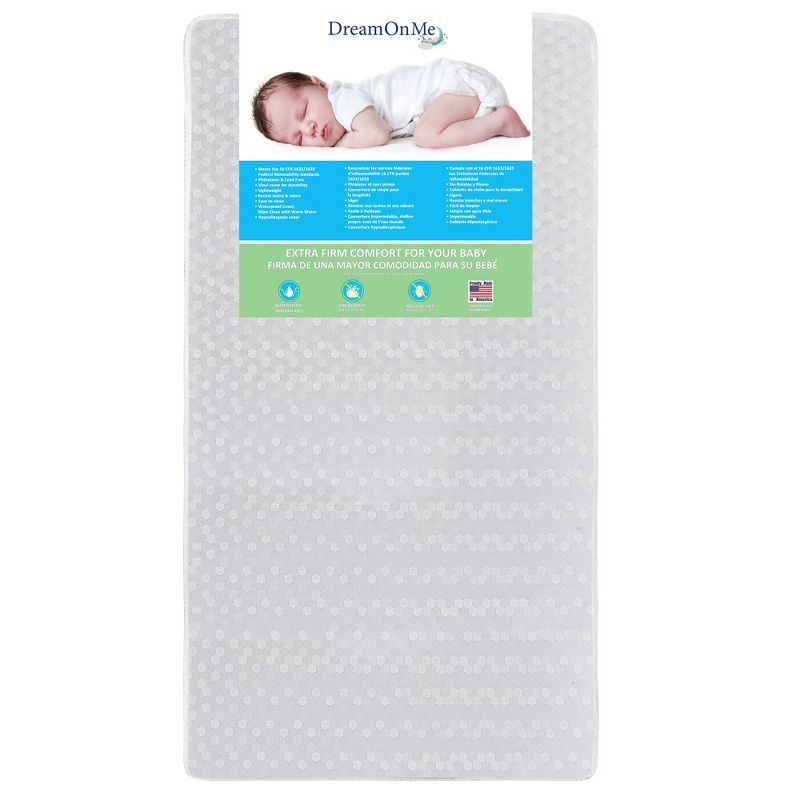 Dream On Me Honeycomb Orthopedic Firm Fiber Standard Crib Mattress Greenguard Gold and JPMA Certified