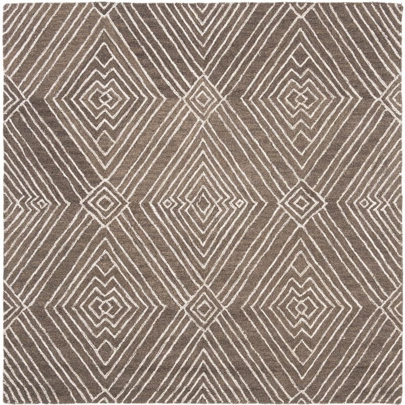 Micro-Loop MLP608 Hand Tufted Area Rug - Dark Grey/Ivory - 5'x5' - Safavieh.