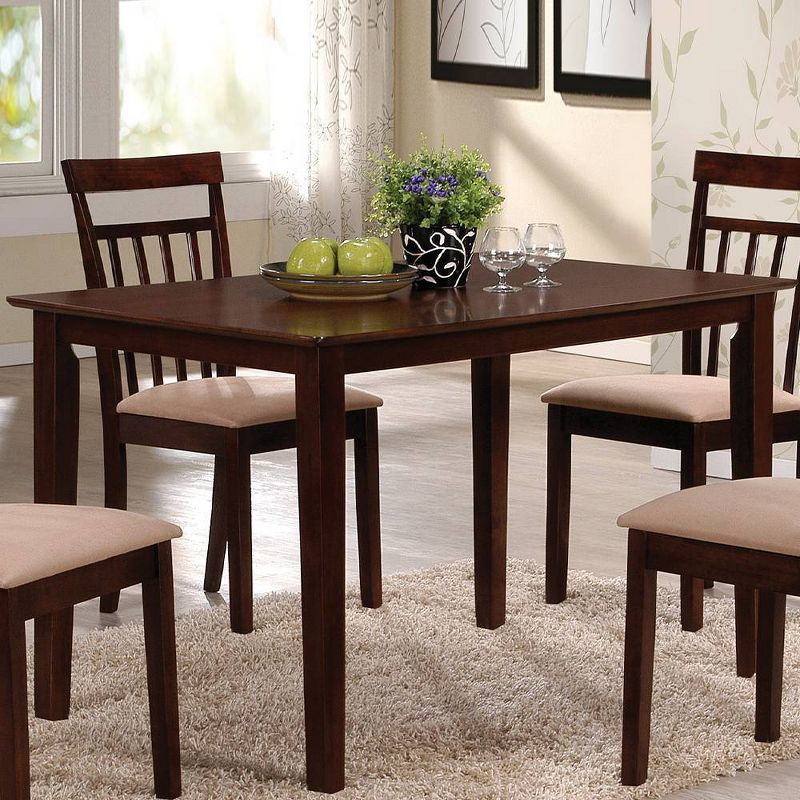 Samuel 47" Dining Set Espresso and Microfiber - Acme Furniture: Wood Frame, 4-Seat Capacity, 60-Day Warranty